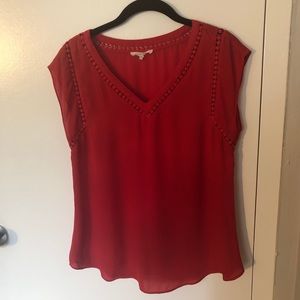 Classic red, sleeveless blouse